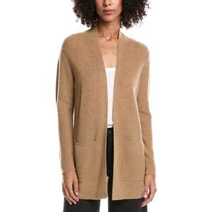 Forte Cashmere Womens  Wool & Cashmere-Blend Drape Cardigan, Tan